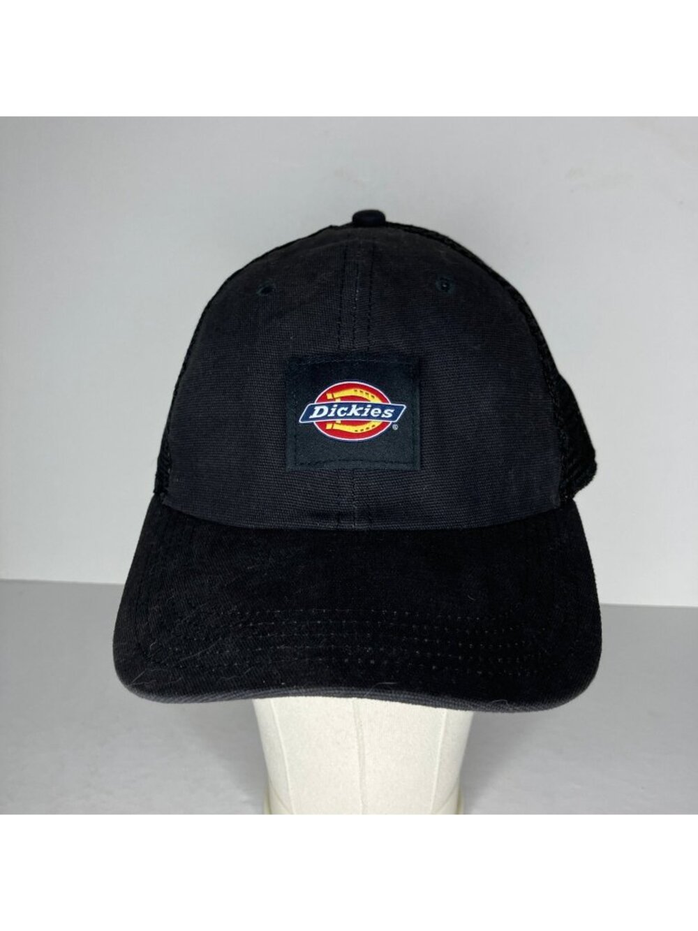Dickies Hat Men's Adjustable Snapback Black Mesh Trucker Cap Logo WH302BK